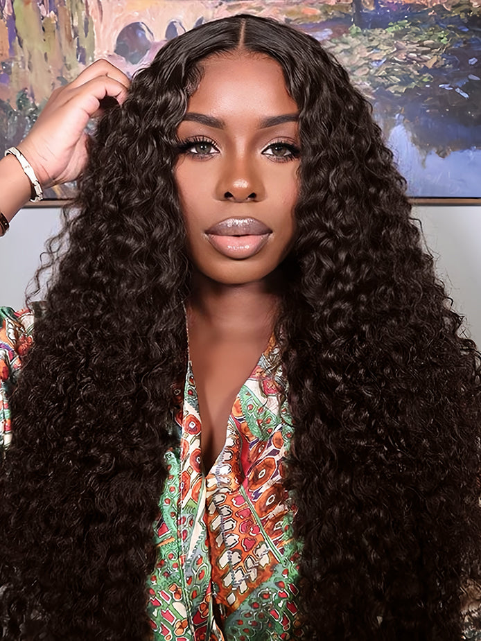 4x4 Transparent Lace Closure Water Wave Wig 100% Human Virgin Hair | Luxybie Beauty