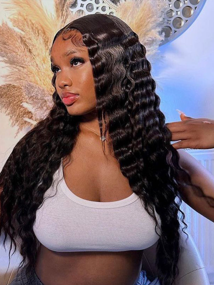 hd-transparent-glueless-lace-front-wig-slkin-melt-lace-closure-with-100-human-virgin-hair-loose-deep-curly-hair-pre-cut-pre-plucked-wear-go-wig-luxybie-beauty