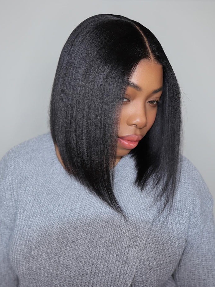 hd-transparent-lace-front-bob-wig-slkin-melt-lace-frontal-with-100-human-virgin-hair-yaki-straight-hair-bob-wig-luxybie-beauty