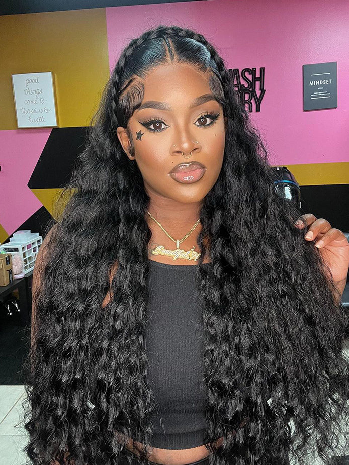 hd-transparent-glueless-lace-front-wig-slkin-melt-lace-closure-with-100-human-virgin-hair-water-wave-hair-pre-cut-pre-plucked-wear-go-wig-luxybie-beauty