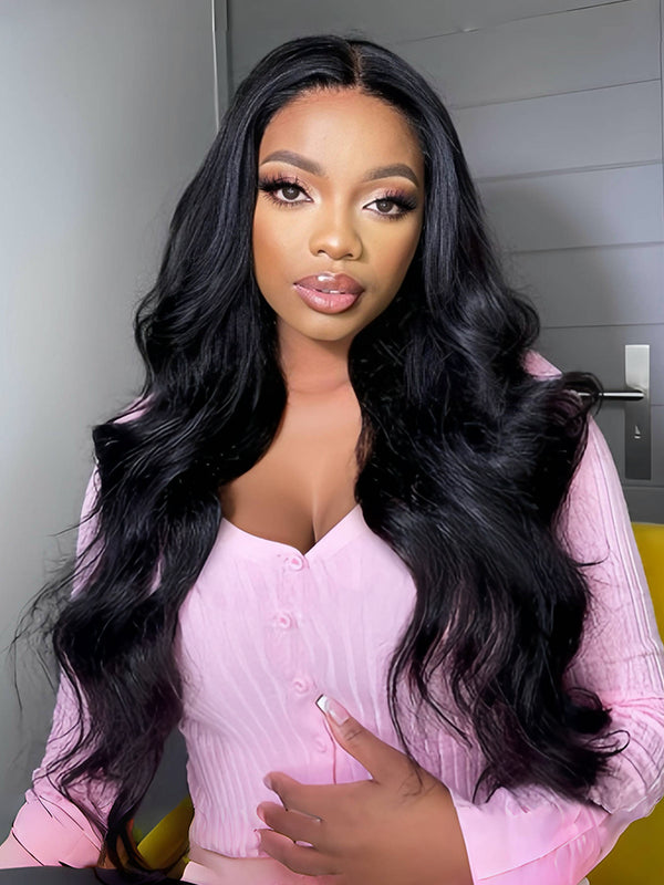 hd-transparent-glueless-lace-front-wig-slkin-melt-lace-closure-with-100-human-virgin-hair-body-wave-hair-pre-cut-pre-plucked-wear-go-wig-luxybie-beauty