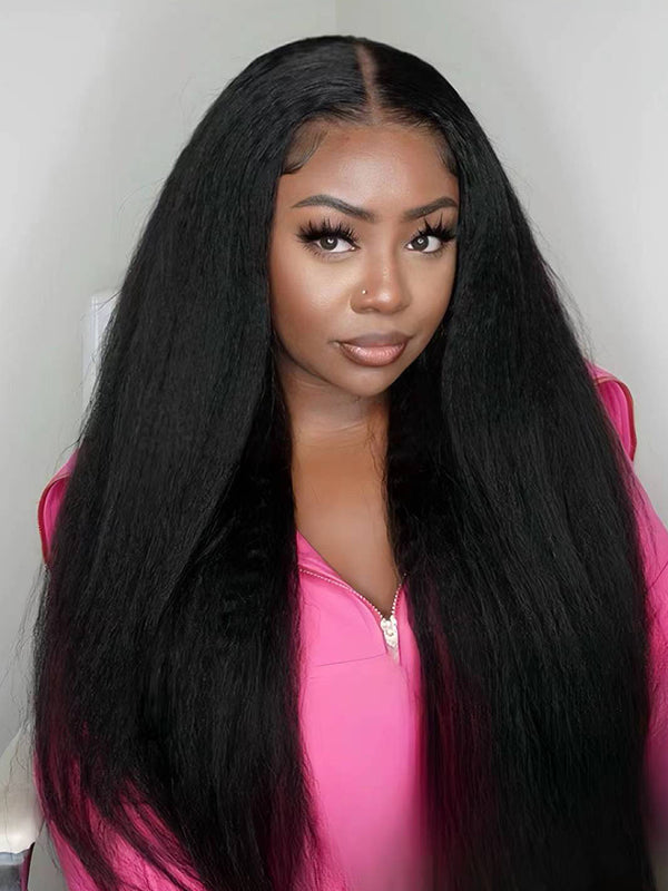 hd-transparent-glueless-lace-front-wig-slkin-melt-lace-closure-with-100-human-virgin-hair-kinky-straight-hair-pre-cut-pre-plucked-wear-go-wig-luxybie-beauty