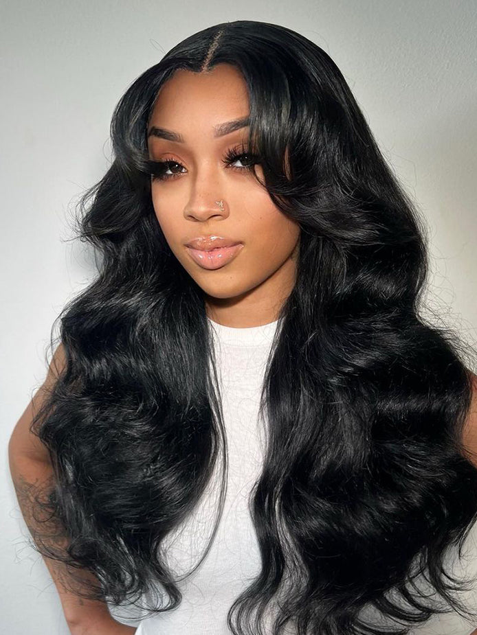 hd-transparent-glueless-lace-front-wig-slkin-melt-lace-closure-with-100-human-virgin-hair-body-wave-hair-pre-cut-pre-plucked-wear-go-wig-luxybie-beauty