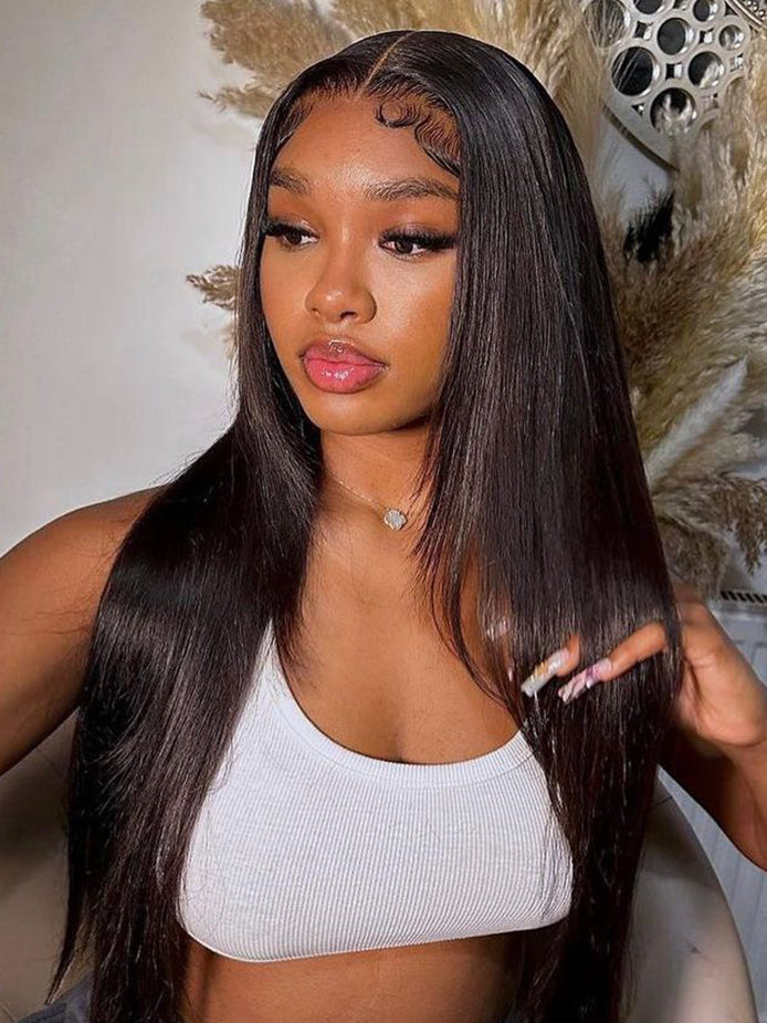 hd-transparent-glueless-lace-front-wig-slkin-melt-lace-closure-with-100-human-virgin-hair-straight-hair-pre-cut-pre-plucked-wear-go-wig-luxybie-beauty