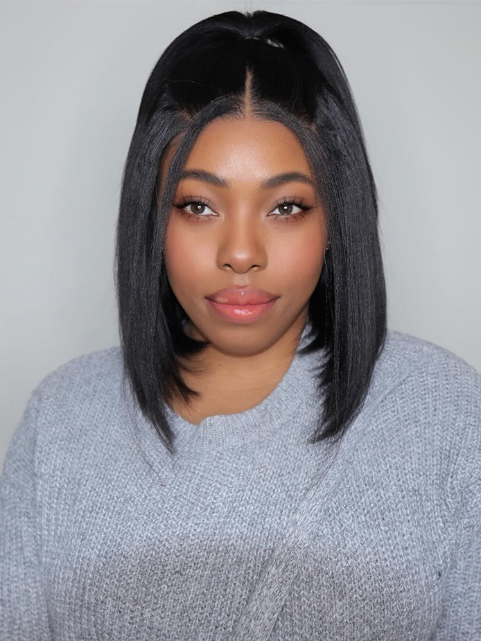 hd-transparent-lace-front-bob-wig-slkin-melt-lace-frontal-with-100-human-virgin-hair-yaki-straight-hair-bob-wig-luxybie-beauty