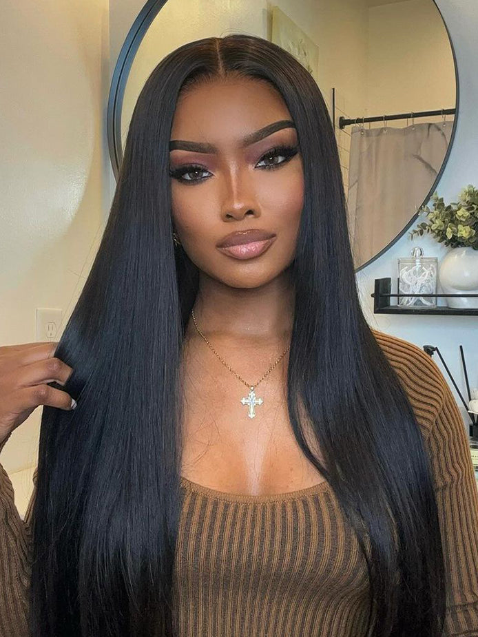 hd-transparent-glueless-lace-front-wig-slkin-melt-lace-closure-with-100-human-virgin-hair-straight-hair-pre-cut-pre-plucked-wear-go-wig-luxybie-beauty